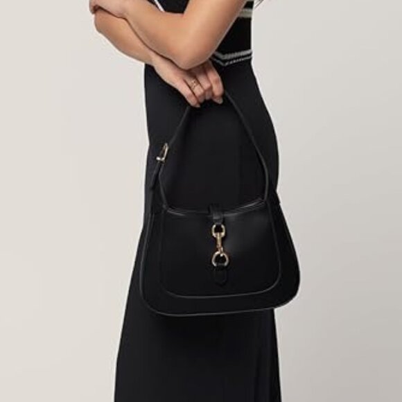Neiman Marcus Black Horsebit Buckle Reverie Bag - Picture 5 of 6